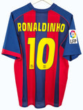 FC Barcelona 2004-2005 Ronaldinho Basic Home Shirt (L)