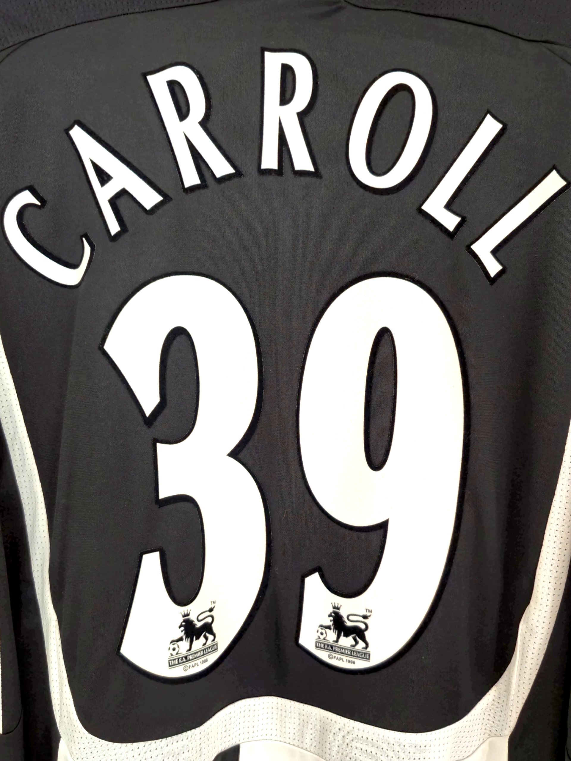 Newcastle United FC 2007-2009 Carroll PLAYER ISSUE Home Shirt Longsleeve (L)