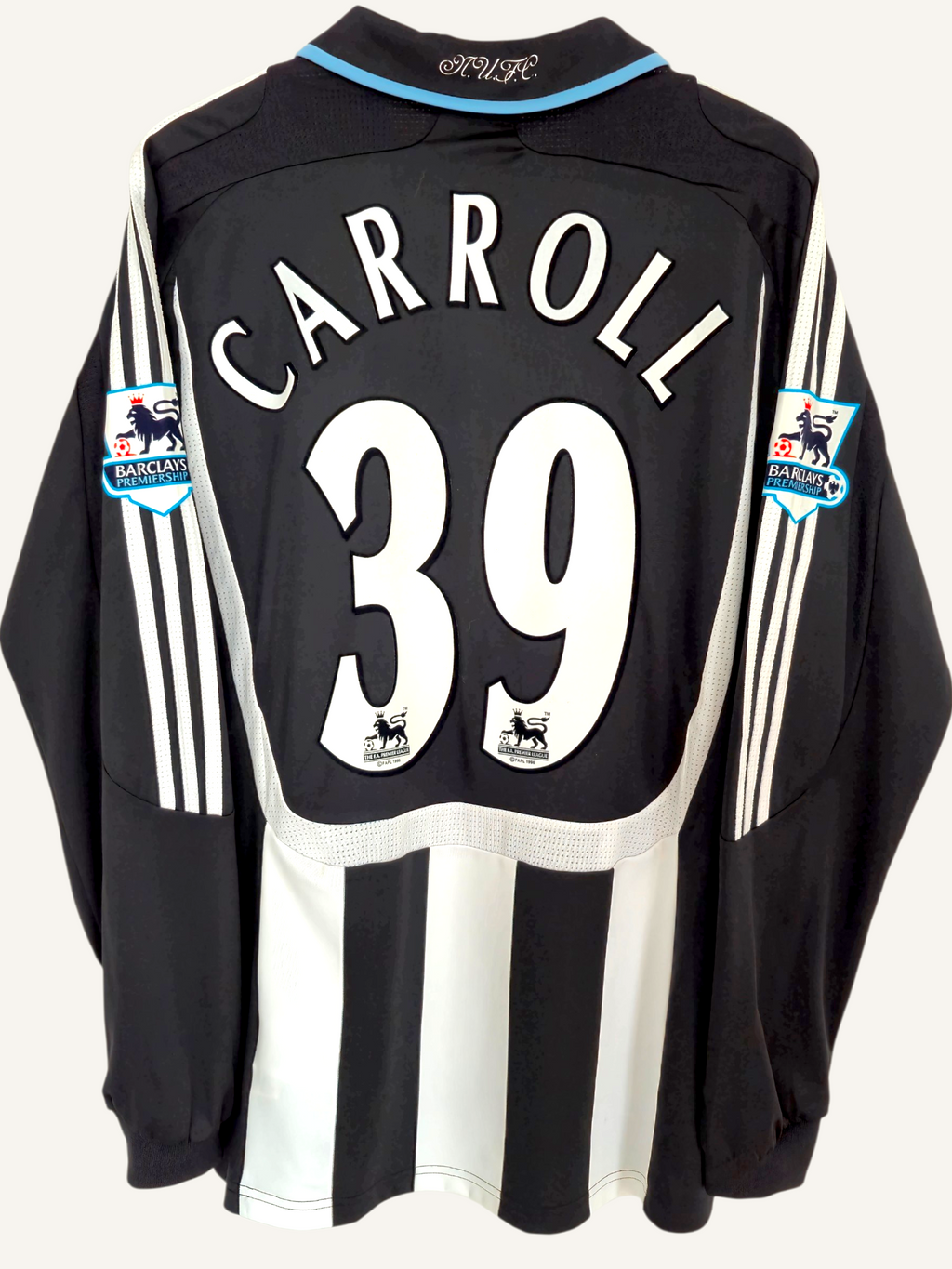 Newcastle United FC 2007-2009 Carroll PLAYER ISSUE Home Shirt Longsleeve (L)